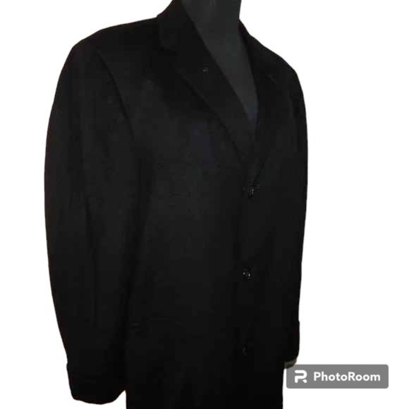 Pure Cashmere Of Finest Quality Long Over Coat Vintage Union Made - Picture 8 of 12